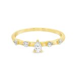 Pear & Round Diamond Five-Stone Band |14K Gold GRS054