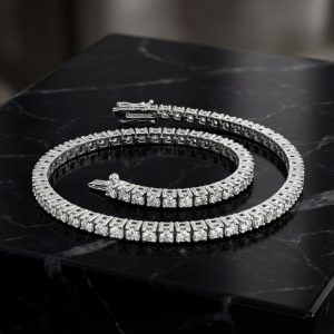 Classic Diamond Tennis Bracelet | 18K White Gold GBD043