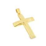 9K Yellow Gold Brushed Finish Satin Cross Pendant GC090-1