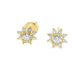 9K Gold Cubic Zirconia Stud Earrings GE010-2