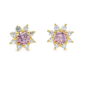 9K Gold Cubic Zirconia Stud Earrings GE010-1