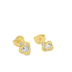9K Gold Cubic Zirconia Stud Earrings GE104-1