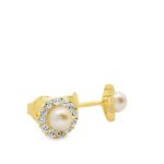 9K Gold Cubic Zirconia Stud Earrings GE105-1