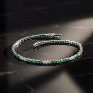 18K Gold Emerald Tennis Bracelet GBD038