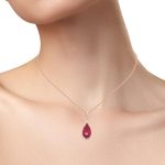 18K Gold Garnet Diamond Necklace GPD147