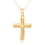 18K Gold Classic Cross Pendant for Men GC017