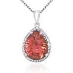 18K Gold Tourmaline Diamond Pendant GPD028