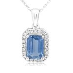 18K Gold Sapphire Diamond Necklace GPD097
