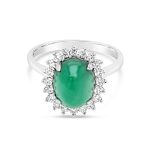 18K Gold Emerald Diamond Ring GRD021
