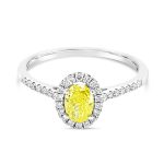 18K Gold Yellow Diamond Engagement Ring GRS056