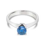 18K Gold Blue Diamond Engagement Ring GRS131